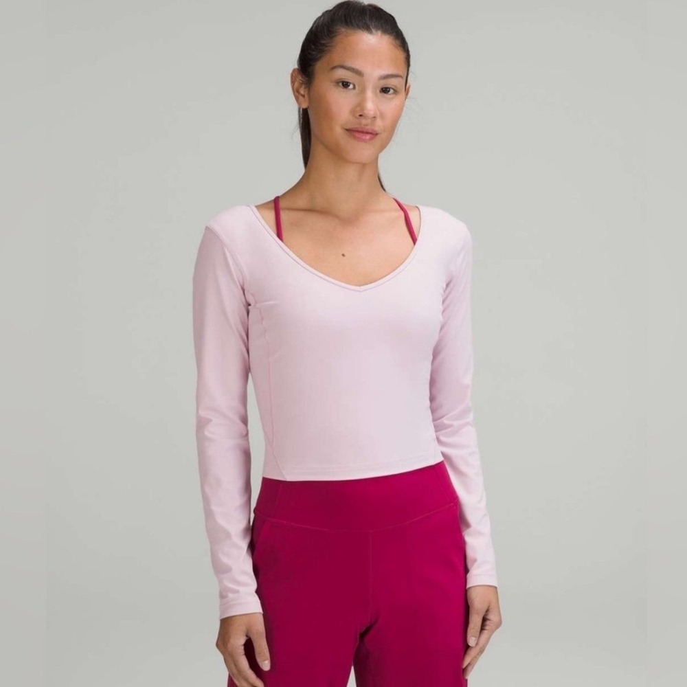 lululemon Align Long Sleeve Womens 6 Pink Peony Nulu Cropped NWT Balletcore